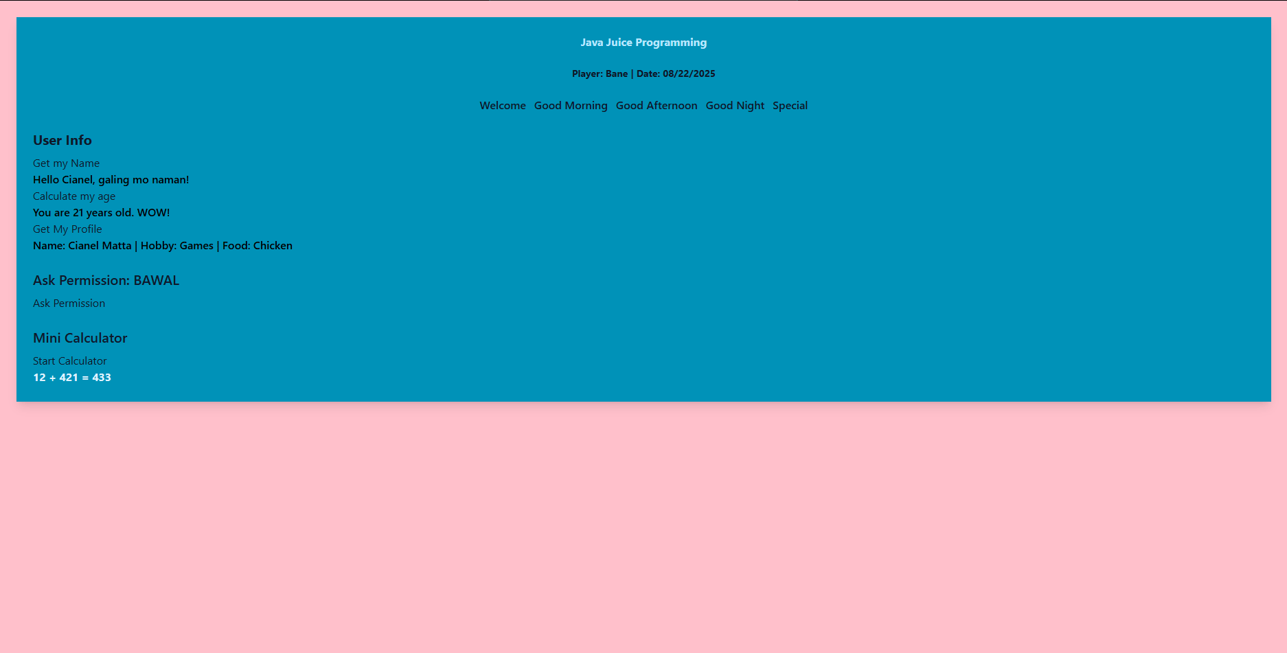 JavaScript Functions Showcase